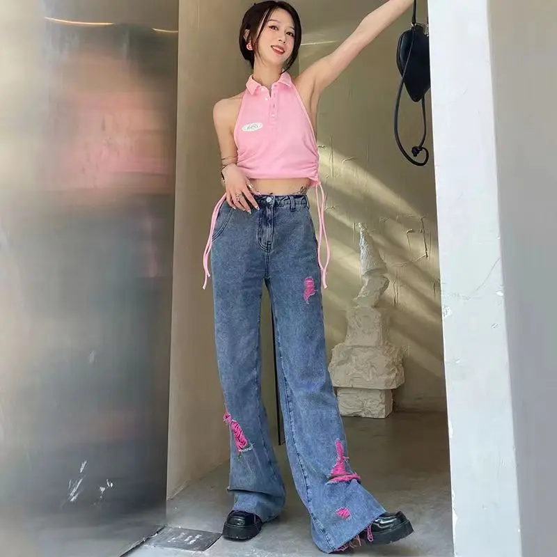 New Style Ripped Sweet and Cool Design Sense Niche Hot Girl Jeans High Waist Loose Straight Wide Leg Mopping Trousers Women
New Style Ripped Sweet and Cool Design Sense Niche Hot Girl Jeans High Waist Loose Straight Wide Leg Mopping Trousers Women