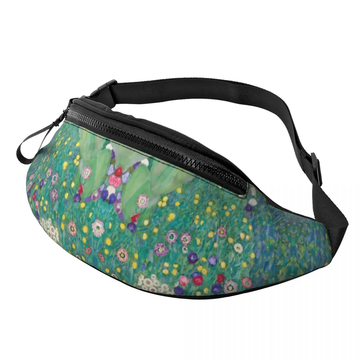 

Fashion Gustav Klimt Sunflower Fanny Pack for Cycling Camping Women Men Flower Painting Crossbody Waist Bag Phone Money Pouch