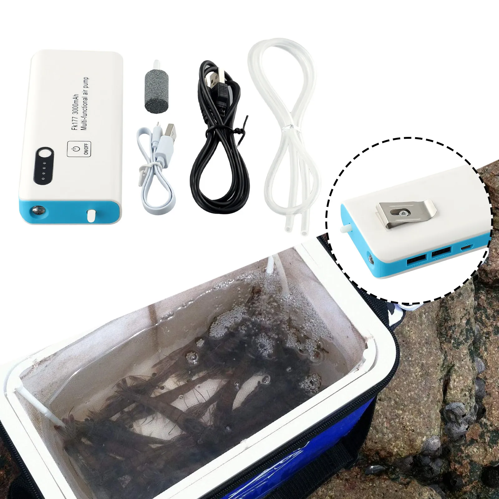 White Bule Oxygen Pump Oxygen Pump 14*6*2.2cm 170g 1PCAeration Pump ABS Brand New Fishing Equipment Oxygen Pump
White Bule Oxygen Pump Oxygen Pump 14*6*2.2cm 170g 1PCAeration Pump ABS Brand New Fishing Equipment Oxygen Pump
