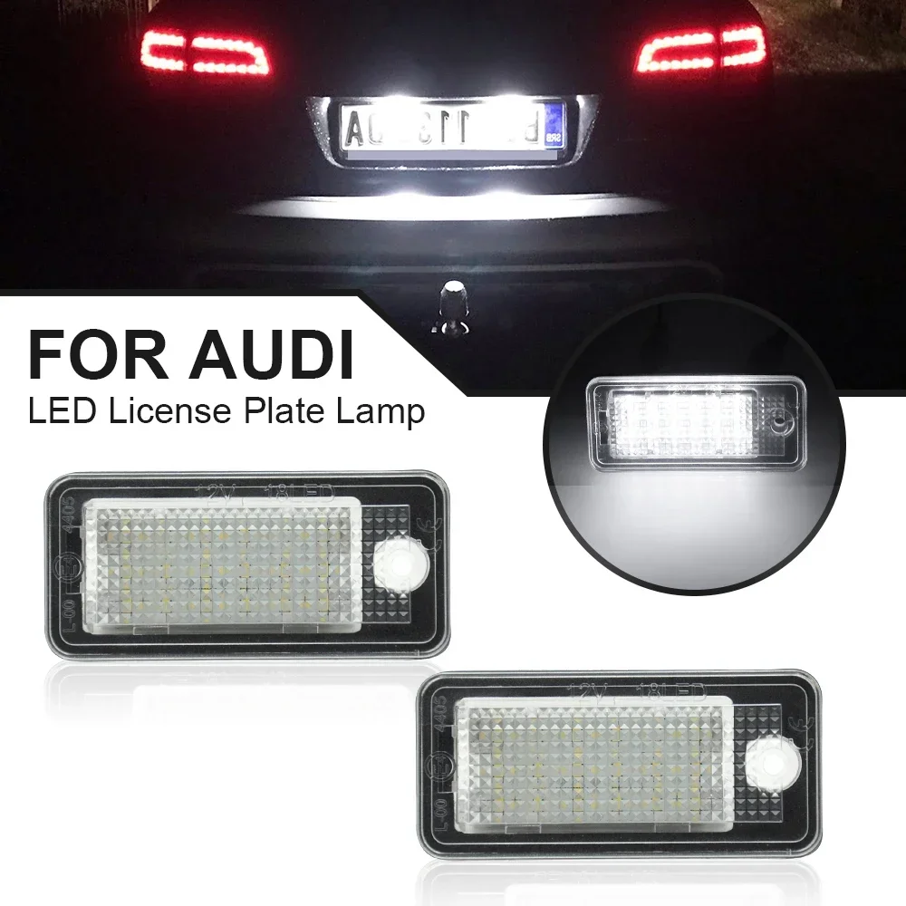

2PCS LED License Plate Light For Audi A3 8P A4 S4 RS4 B6 B7 A6 RS6 S6 C6 A8 S8 Q7 Canbus Error Free Number Lamp