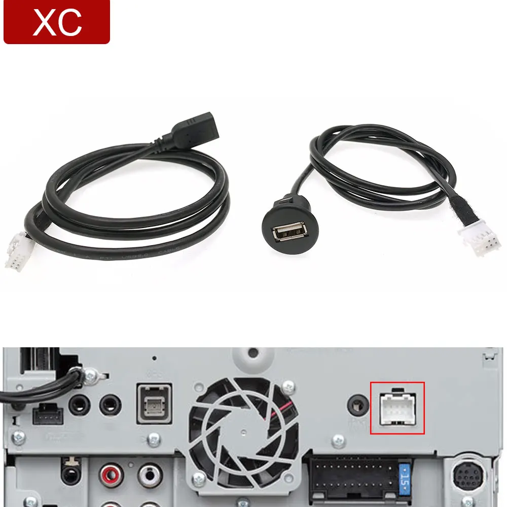

10-контактный автомобильный радиоприемник USB, вход для панели приборной панели, провод передачи данных, Кабель-адаптер для Kenwood DDX6703S DDX9703S DNX573S DNX773S