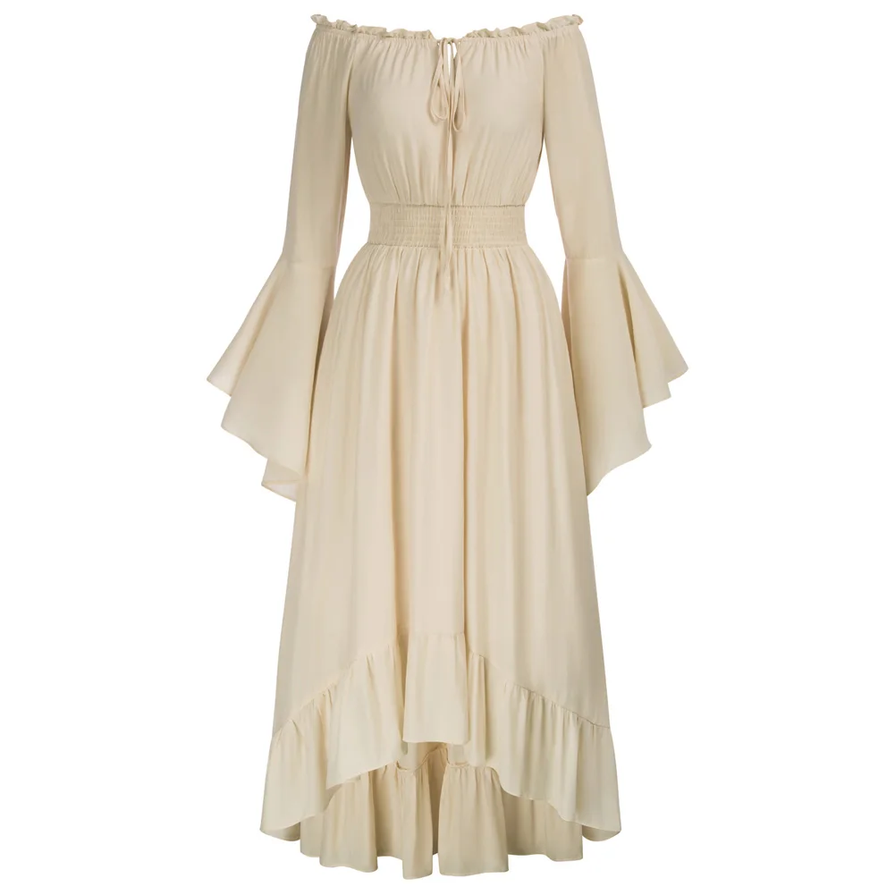 SD Women Dress Renaissance High-Lo Dress Pagoda Long Sleeve Off Shoulder Elastic Waist Dress Bohemian Beach Dresses
SD Women Dress Renaissance High-Lo Dress Pagoda Long Sleeve Off Shoulder Elastic Waist Dress Bohemian Beach Dresses
