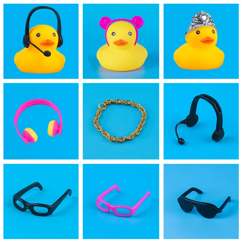 

Rubber Duck Accessories Mini Dolls Accessories Bulk Mini Sunglasses Min Necklace scarf Min Swim Ring