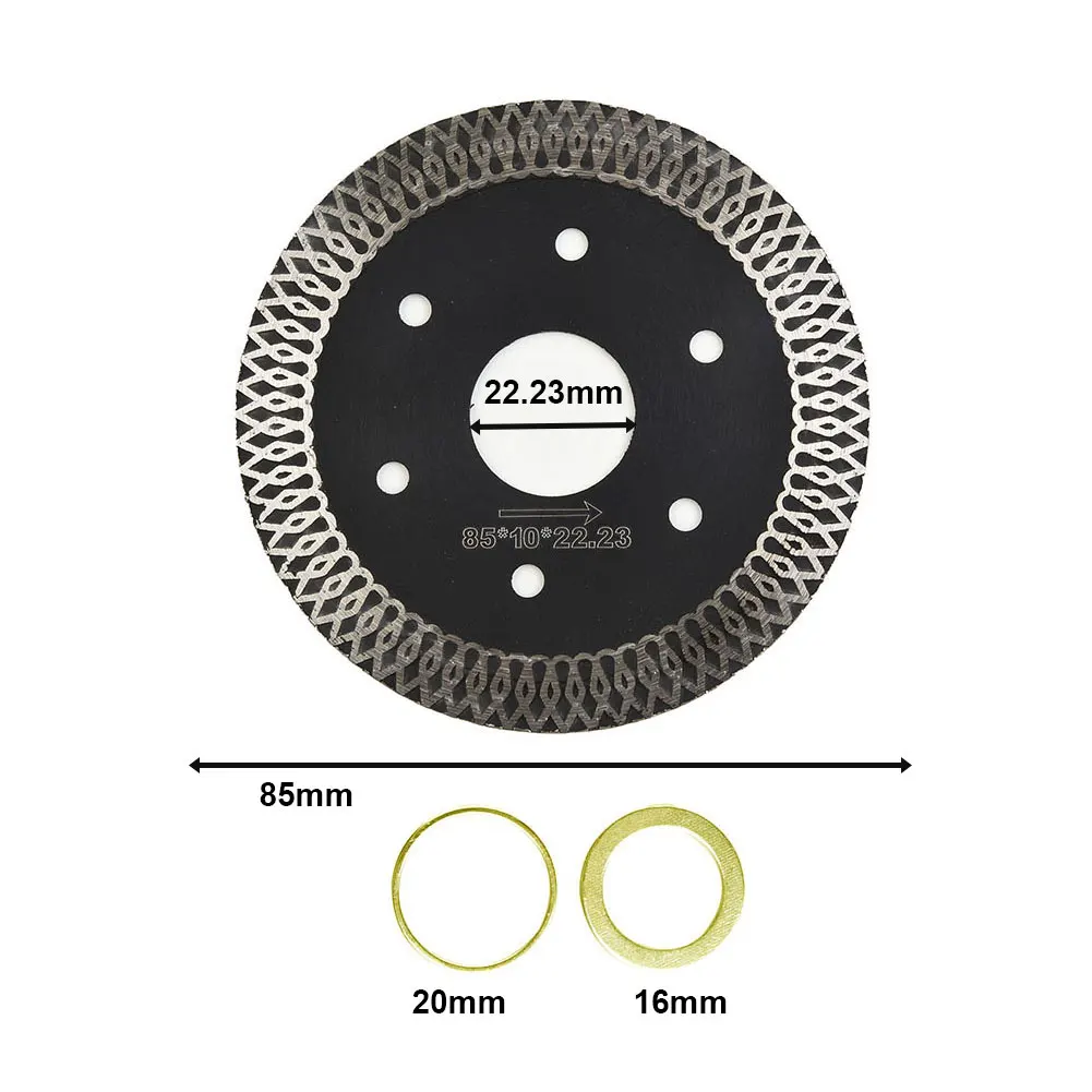 1Pc Diamond Saw Blade 85mm 3.4in 22.23mm Ultra-thin Cutting Disc Ceramic Cutting Without Cracking Oscillating Tools Accessory
1Pc Diamond Saw Blade 85mm 3.4in 22.23mm Ultra-thin Cutting Disc Ceramic Cutting Without Cracking Oscillating Tools Accessory