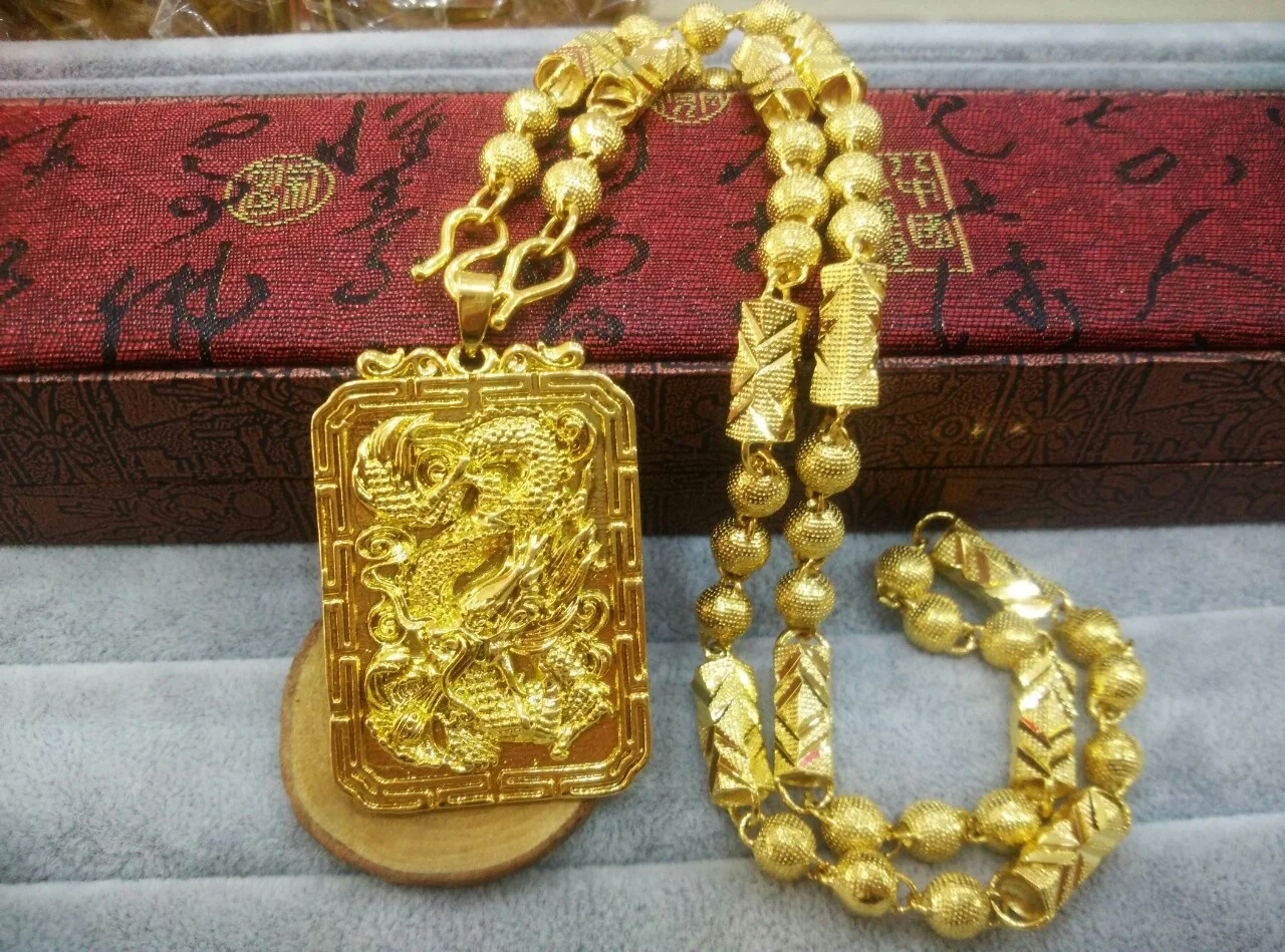 Euro Plated 100% Real Gold 24k 999 jewelry men's solid hexagonal chain with dragon pendant 999 headwear color protection Jewelry 4 Mallzona S43cf06fcd3384530b4f9a3194cce4f1b4 Euro Plated 100% Real Gold 24k 999 jewelry men's solid hexagonal chain with dragon pendant 999 headwear color protection Jewelry Mallzona