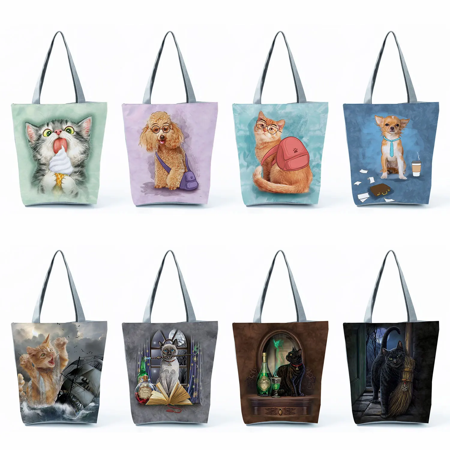Shopping Bags Women Office Tote Bags Travel Beach Bag Casual Cartoon Animal Graphic High Capacity Cute Dog Cat Printed Handbags
Shopping Bags Women Office Tote Bags Travel Beach Bag Casual Cartoon Animal Graphic High Capacity Cute Dog Cat Printed Handbags