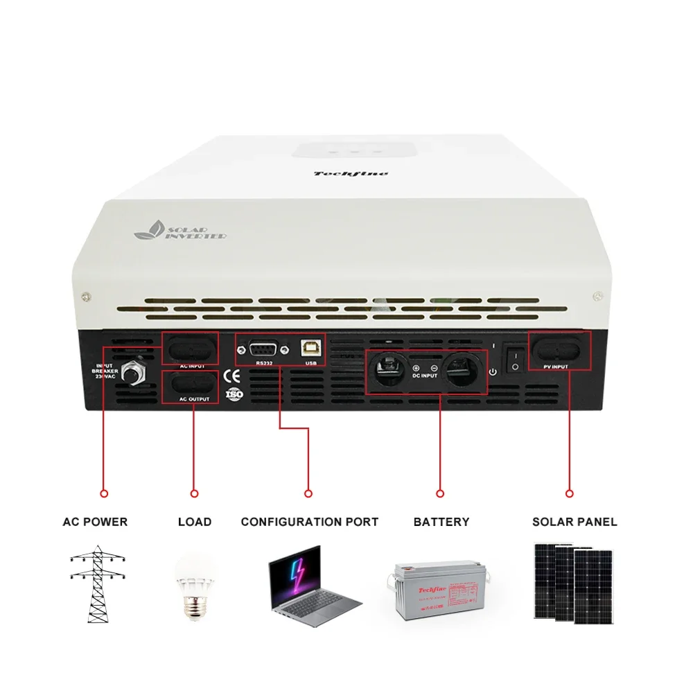 Techfine brand new stocks 5000W 48VDC solar hybrid off-grid inverter with solar charger mppt
Techfine brand new stocks 5000W 48VDC solar hybrid off-grid inverter with solar charger mppt