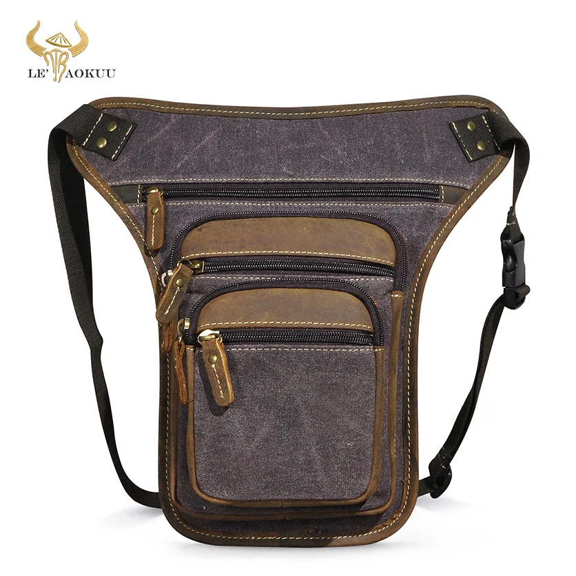 Canvas + Genuine Leather Men Design Satchel Sling Bag Multi-function Fashion Travel Waist Belt Pack Leg Bag For Male 3111
Canvas + Genuine Leather Men Design Satchel Sling Bag Multi-function Fashion Travel Waist Belt Pack Leg Bag For Male 3111