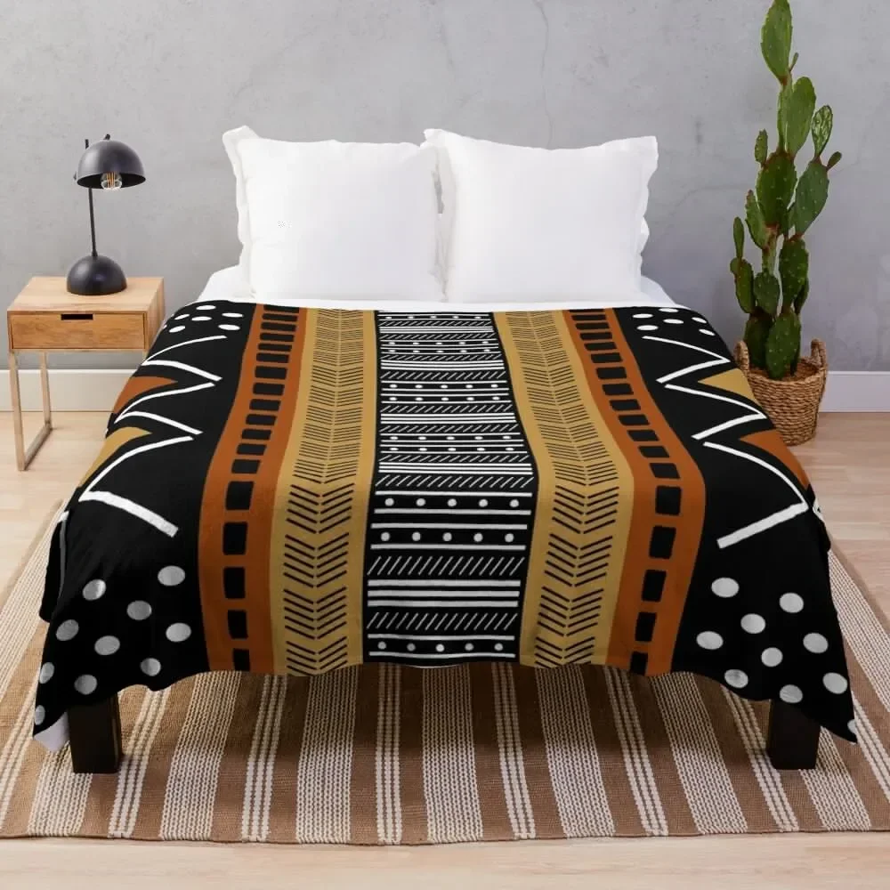 

Black African Mud Cloth Throw Blanket Bed Fashionable Furry Fluffys Large Bed Blankets