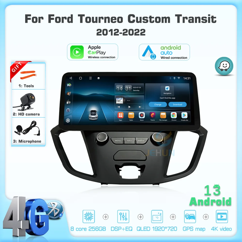 JEHUNG Android13 For Ford Tourneo Custom Transit 2012-2022 Smart Multimedia Video Player GPS Radio 5G CarPlay Navigation
JEHUNG Android13 For Ford Tourneo Custom Transit 2012-2022 Smart Multimedia Video Player GPS Radio 5G CarPlay Navigation
