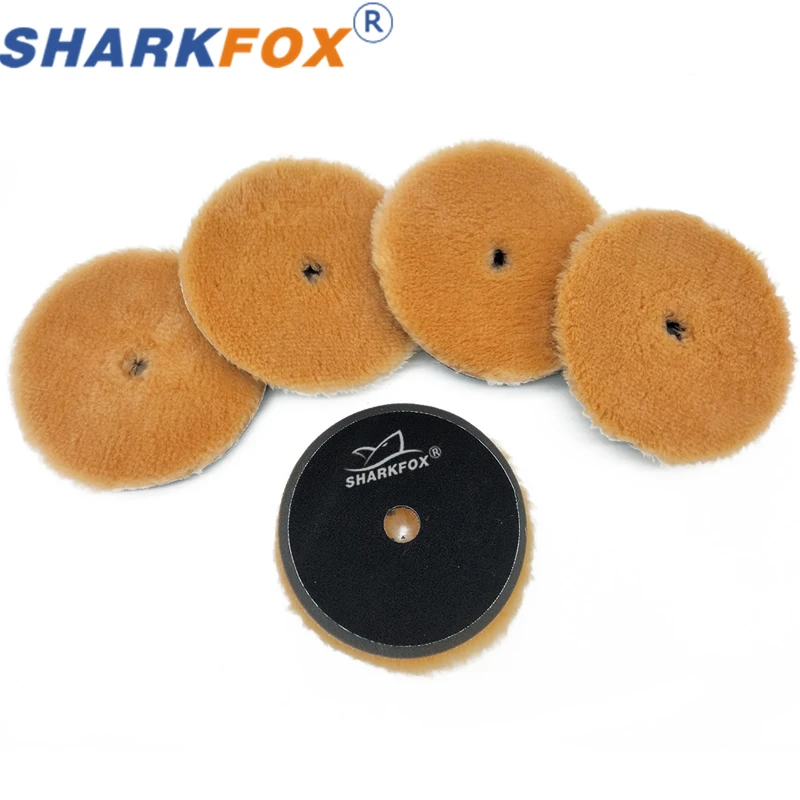 

Sharkfox 3"(80mm)/5"(125mm)/6"(150mm) Wool Polishing Pad High Density Lambs Woollen Polish Buffing Pad Car Polisher Buffing