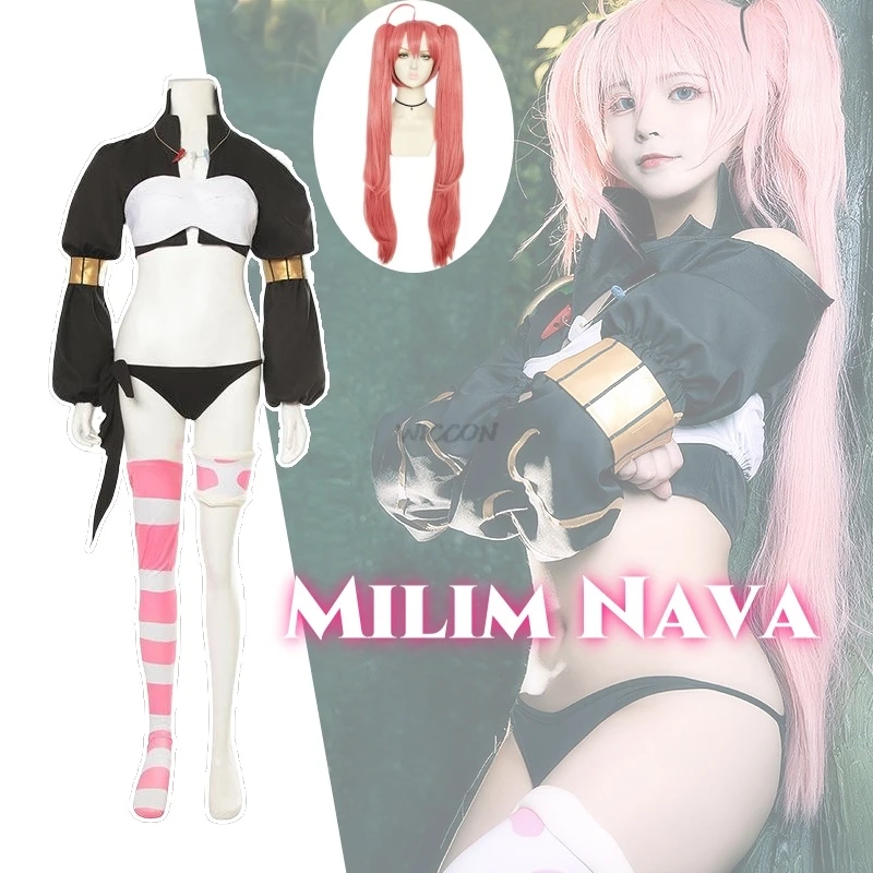 

Anime Game That Time I Got Reincarnated as a Slime Cosplay Milim Nava Costume Clothes Wig Uniform Cosplay Milim Nava Demonlord