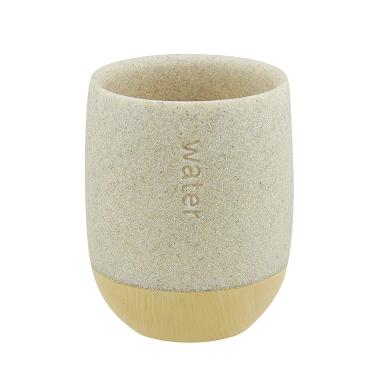 Resin Bathroom Accessory Natural Sandstone And Wooden Printing Bottom High Quality Toothbrush Holder Cup
Resin Bathroom Accessory Natural Sandstone And Wooden Printing Bottom High Quality Toothbrush Holder Cup