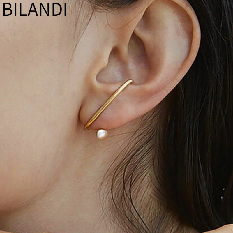 Bilandi-Boucles d'oreilles en métal pour femmes, bijoux modernes, doux, tempérament coréen, tendance cool, accessoires d'oreille, nouvelle tendance, offre spéciale, 2024 1