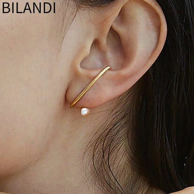Bilandi-Boucles d'oreilles en métal pour femmes, bijoux modernes, doux, tempérament coréen, tendance cool, accessoires d'oreille, nouvelle tendance, offre spéciale, 2024 1