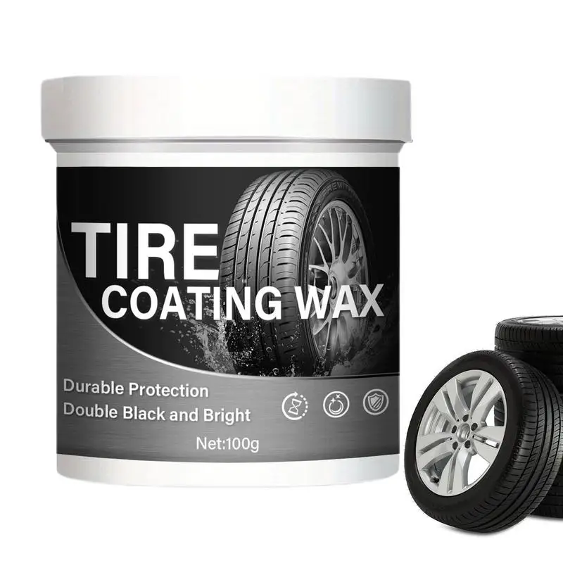 

Tire Coating Wax 100g Car Tire Retreading And Film Plating Cream Shiny Paste For Rubber Parts Waterproof Wax With Non-Foaming