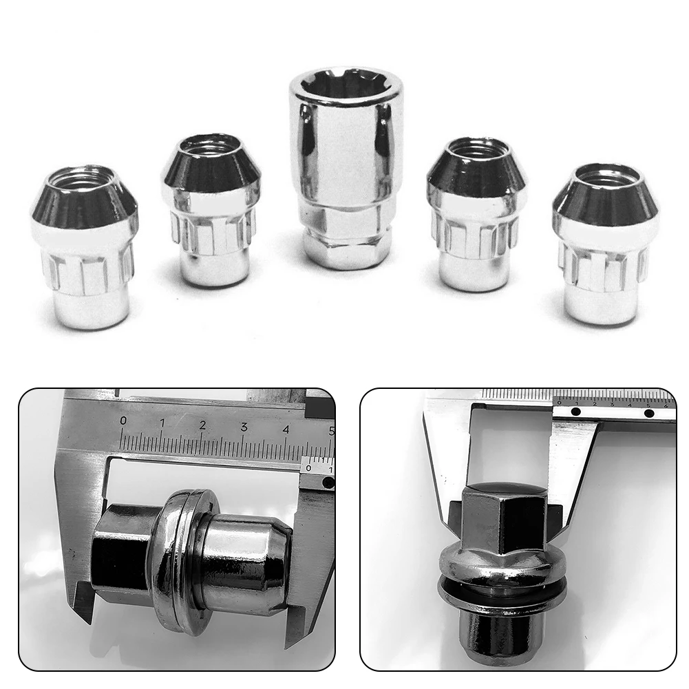 

1pcs Steel Wheel Nut For Range Rover Sport L322 L405 L494 For Land Rover Discovery 22mm Hex M14x1.5 Silver Chrome Plating Tool