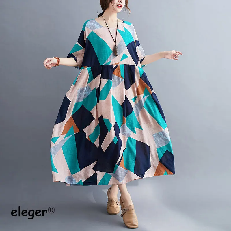 2023 Summer Women's Plus-Size Casual Short Sleeve Dress Simple Elegant Maxi Vintage Long Fashion Lazy Style African Dresses
2023 Summer Women's Plus-Size Casual Short Sleeve Dress Simple Elegant Maxi Vintage Long Fashion Lazy Style African Dresses