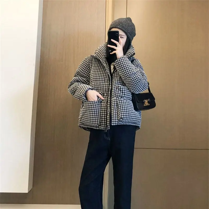 Thousand Bird Grid Down Cotton Clothes Female 2023 Loose Thickened Foreign Style Cotton Clothes Small Short Cotton-Padded Jacket
Thousand Bird Grid Down Cotton Clothes Female 2023 Loose Thickened Foreign Style Cotton Clothes Small Short Cotton-Padded Jacket