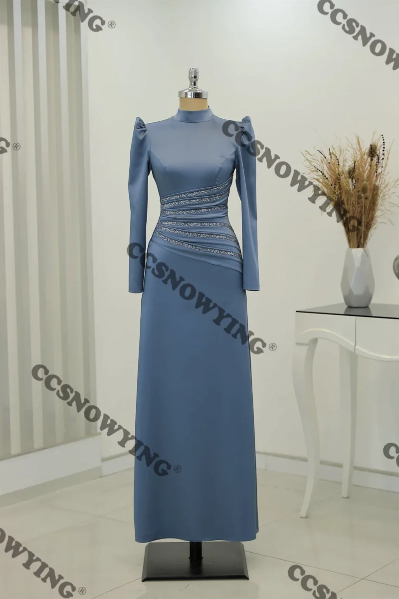 Elegant Satin Beaded Hijab Muslim Evening Dress Islamic Long Sleeve Formal Party Gowns Women Arabic Dubai Robes De Soirée
Elegant Satin Beaded Hijab Muslim Evening Dress Islamic Long Sleeve Formal Party Gowns Women Arabic Dubai Robes De Soirée