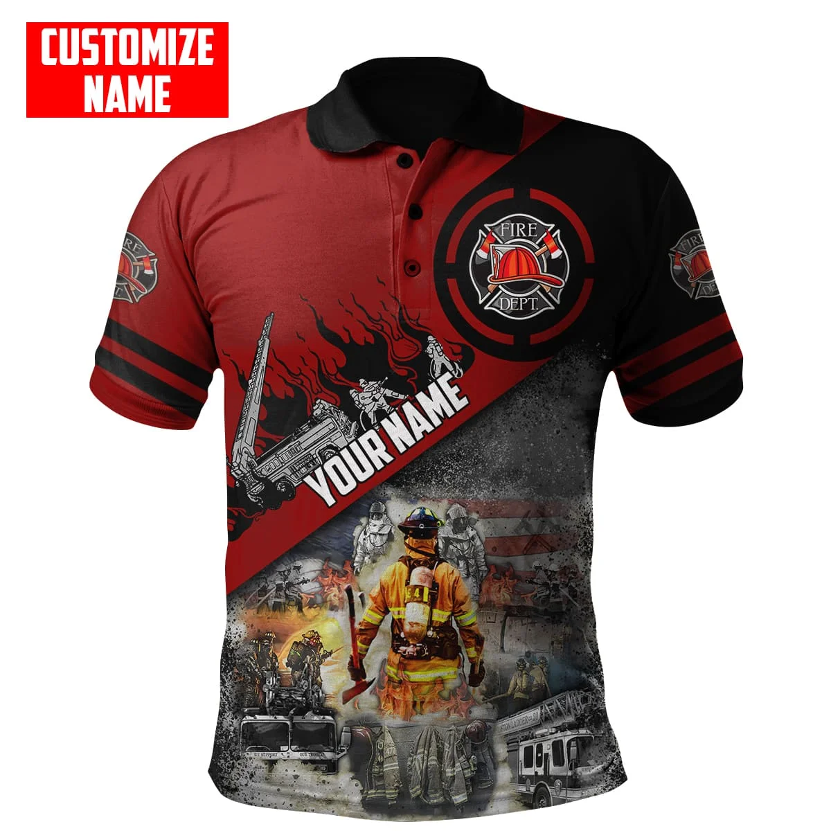 Personalized Name Brave Firefighter 3D Printed Mens Polo Shirt Summer Short Sleeve t-shirt Street Casual POLO shirt tops WK10
Personalized Name Brave Firefighter 3D Printed Mens Polo Shirt Summer Short Sleeve t-shirt Street Casual POLO shirt tops WK10