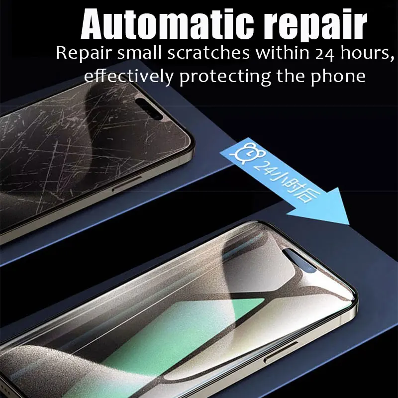 Protecteur d'écran pour iPhone, film hydrogel, couverture complète, pas de verre, iPhone 11 12 13Mini 14 15 16 Pro Max, iPhone 14 8 7 Plus SE 2020, 4 pièces 5