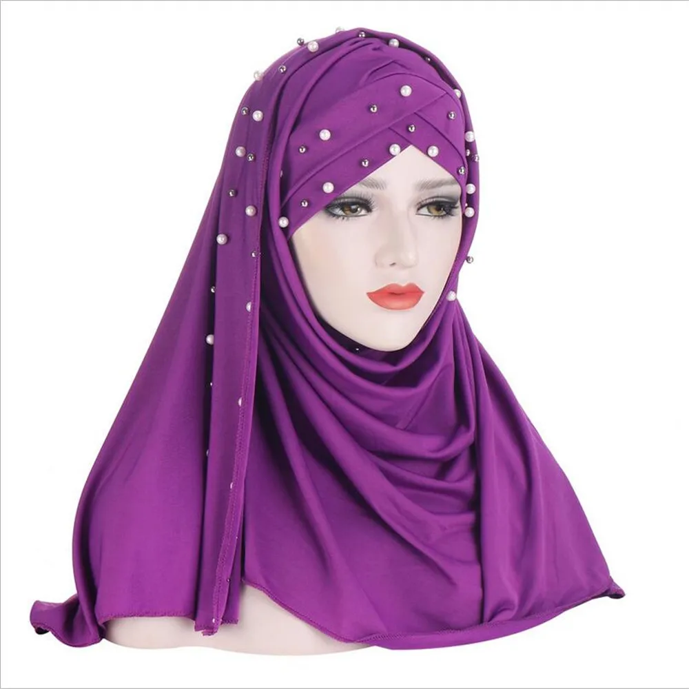

Pull On Wear Ready Instant Hijab Women Muslim Bonnet Chemo Caps Ramadan Islamic Shawls One Piece Amira Scarf Head Wraps Turbante