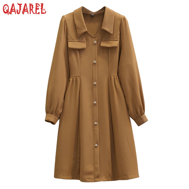 2023 Black Long Sleeve Polo Collar Midi Dress Women Solid Elegant Casual Party Dress Spring Korean Vintage Luxury Party Vestidos
2023 Black Long Sleeve Polo Collar Midi Dress Women Solid Elegant Casual Party Dress Spring Korean Vintage Luxury Party Vestidos