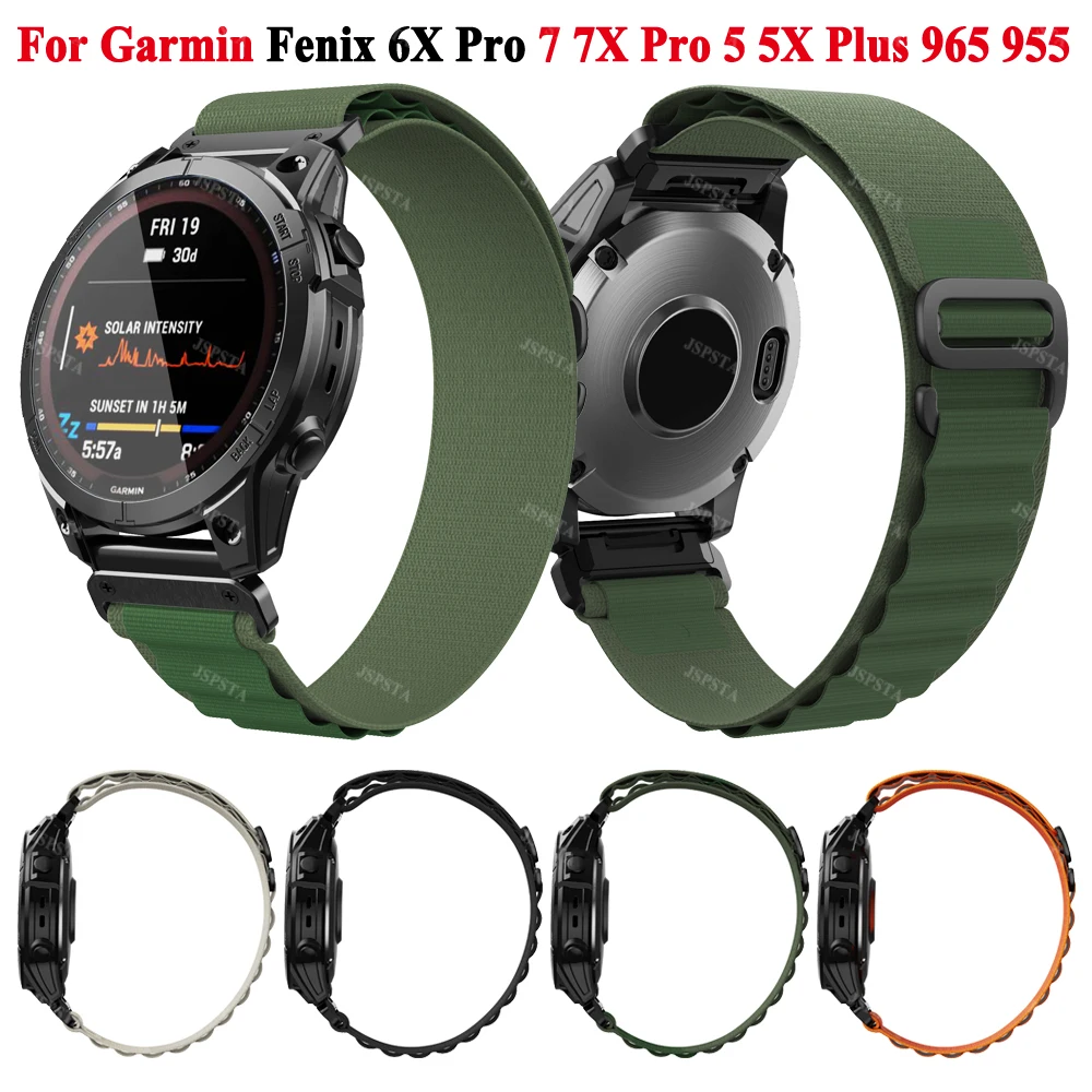 

Nylon Quickfit Strap For Garmin Fenix 7X 7 Pro 6X 6 Pro 5X 5 Plus Forerunner 965 955 945 935 26mm 22mm Band Watchband Bracelet