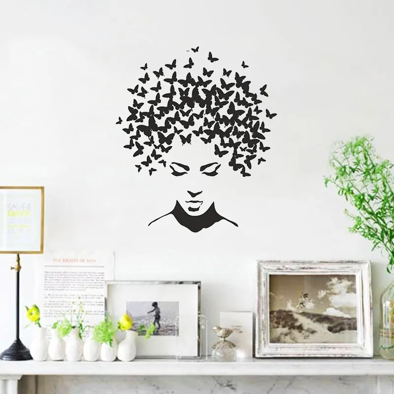 Butterfly Head Wall Decal Butterfly Head Woman Wall Sticker Decoration Home Living Room Bedroom Fashion Art Deco KT34
Butterfly Head Wall Decal Butterfly Head Woman Wall Sticker Decoration Home Living Room Bedroom Fashion Art Deco KT34