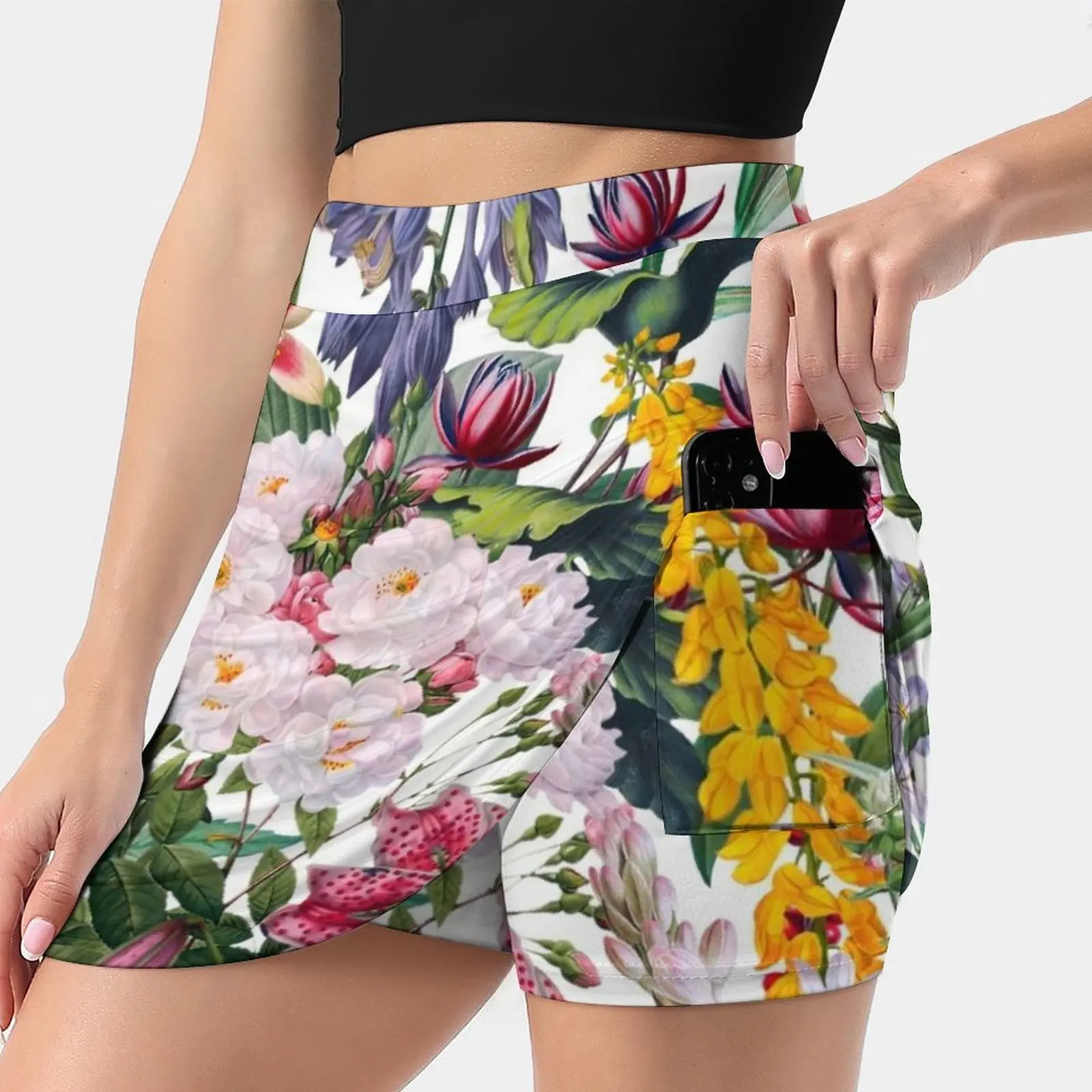 

Vintage Garden X Skirts Woman Fashion 2022 Pant Skirt Mini Skirts Office Short Skirt Floral Garden Forest Jungle Tropical