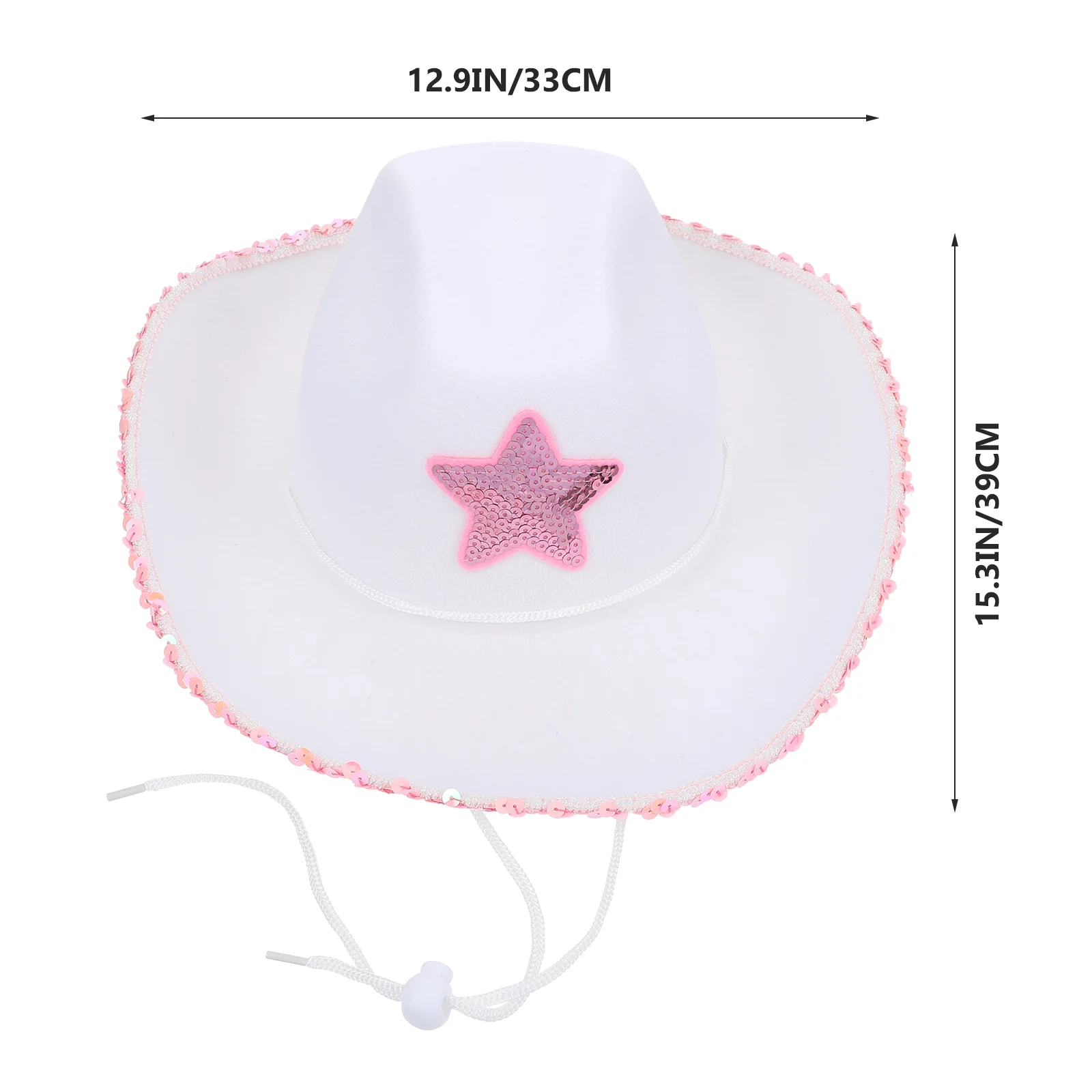 

Denim Pentagram Hat Party Costume Supplies Sun Has Cowboy Western Pink Star Woolen Style Cowgirl Child