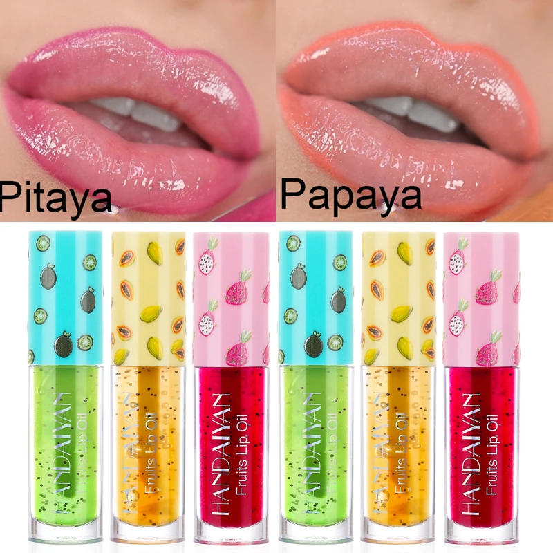 

Fruit Lip Oil Glass Lip Moisturizing Transparent Lip Balm Removing Dead Skin Fading Lip Lines lipstick Shimmer Lip Gloss Makeup