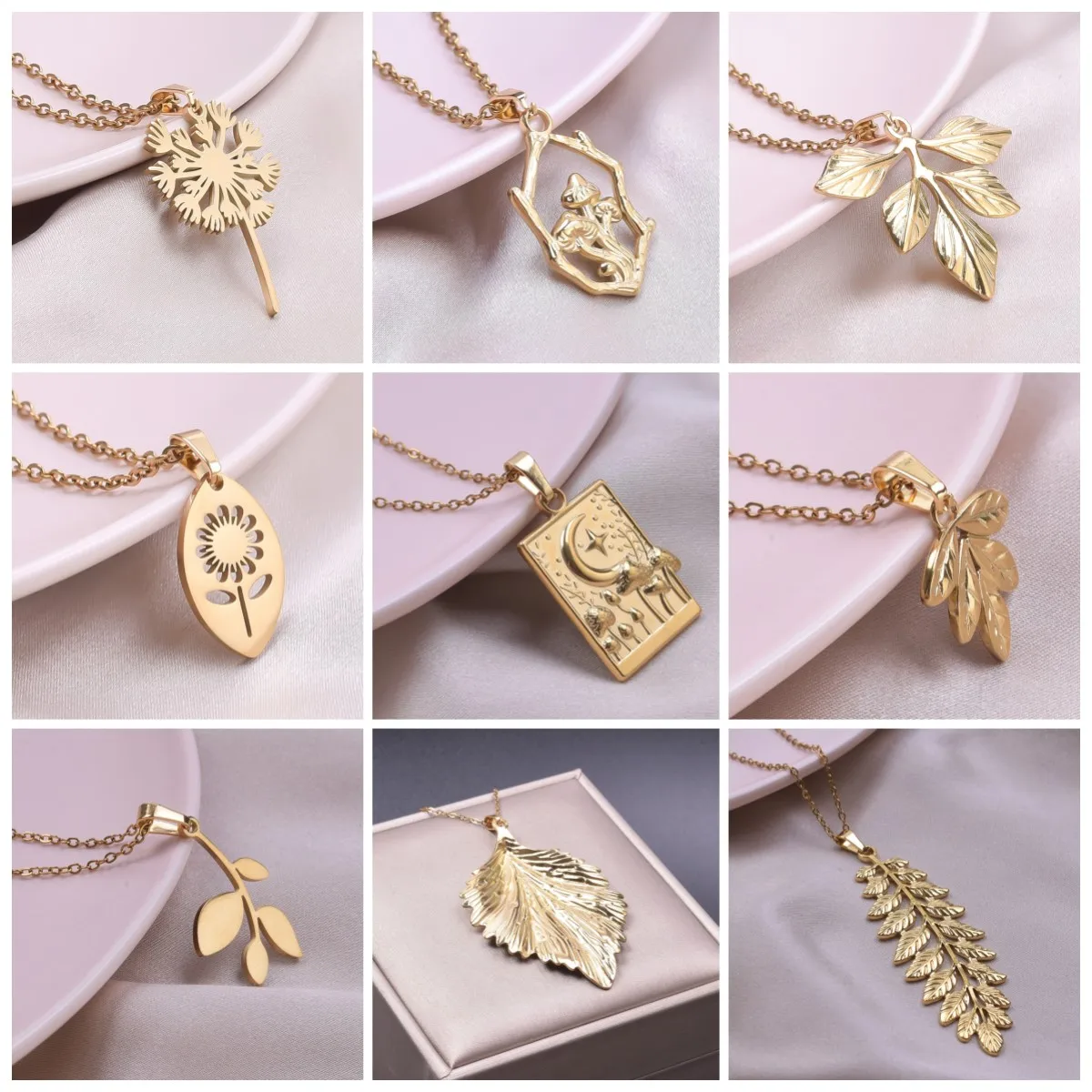 1PC Stainless Steel Vintage Leaf Sunflower Dandelion Pendant Necklace for Women Fashion Mushroom Necklace Jewelry Birthday Gifts
1PC Stainless Steel Vintage Leaf Sunflower Dandelion Pendant Necklace for Women Fashion Mushroom Necklace Jewelry Birthday Gifts