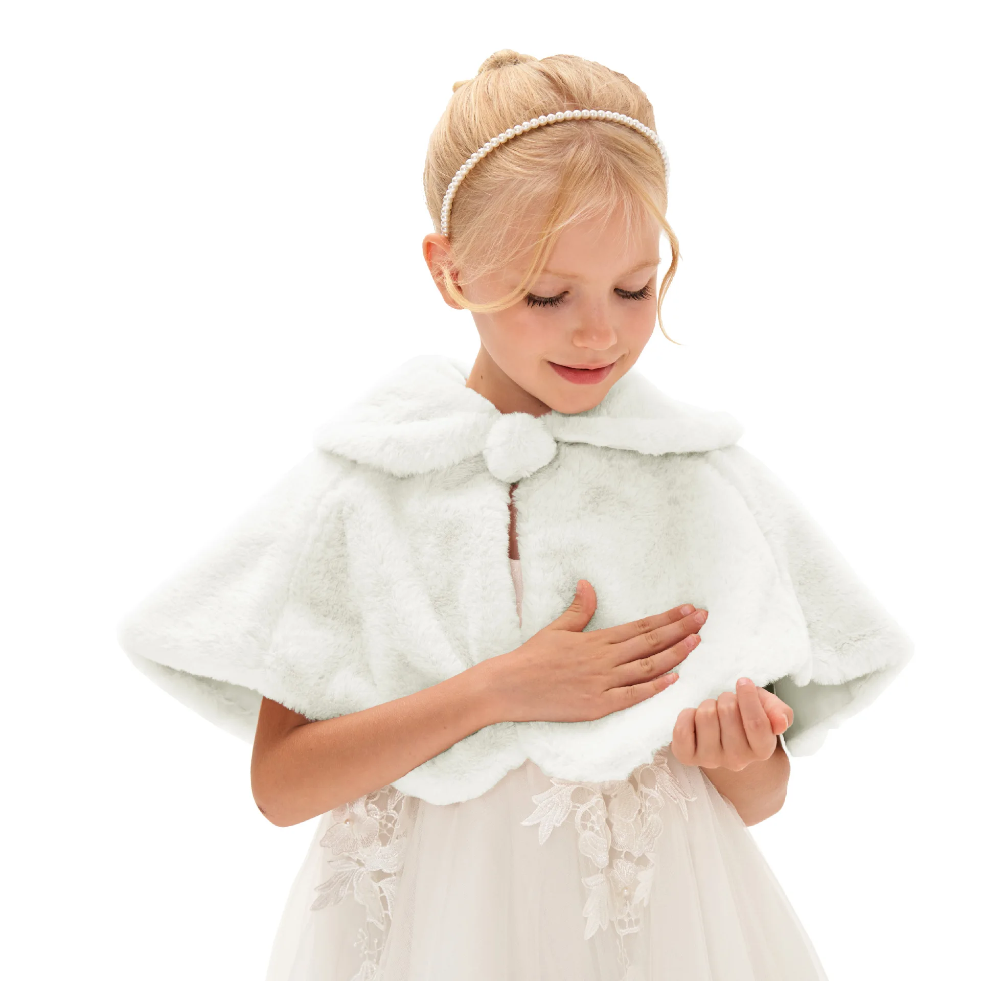 

Toddler Girl Outwear Baby Girl Coats Without Dress Kids Faux Fur Warm Short Jacket for Wedding Party Formal Girls Bolero Cover