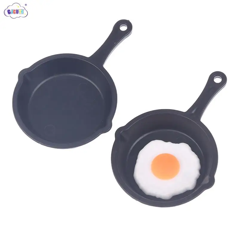 

1:12 Scale Dollhouse Miniature Frying Egg Pans For Dolls House Cooking Ware Play Kitchen Decorative Toy Accessories