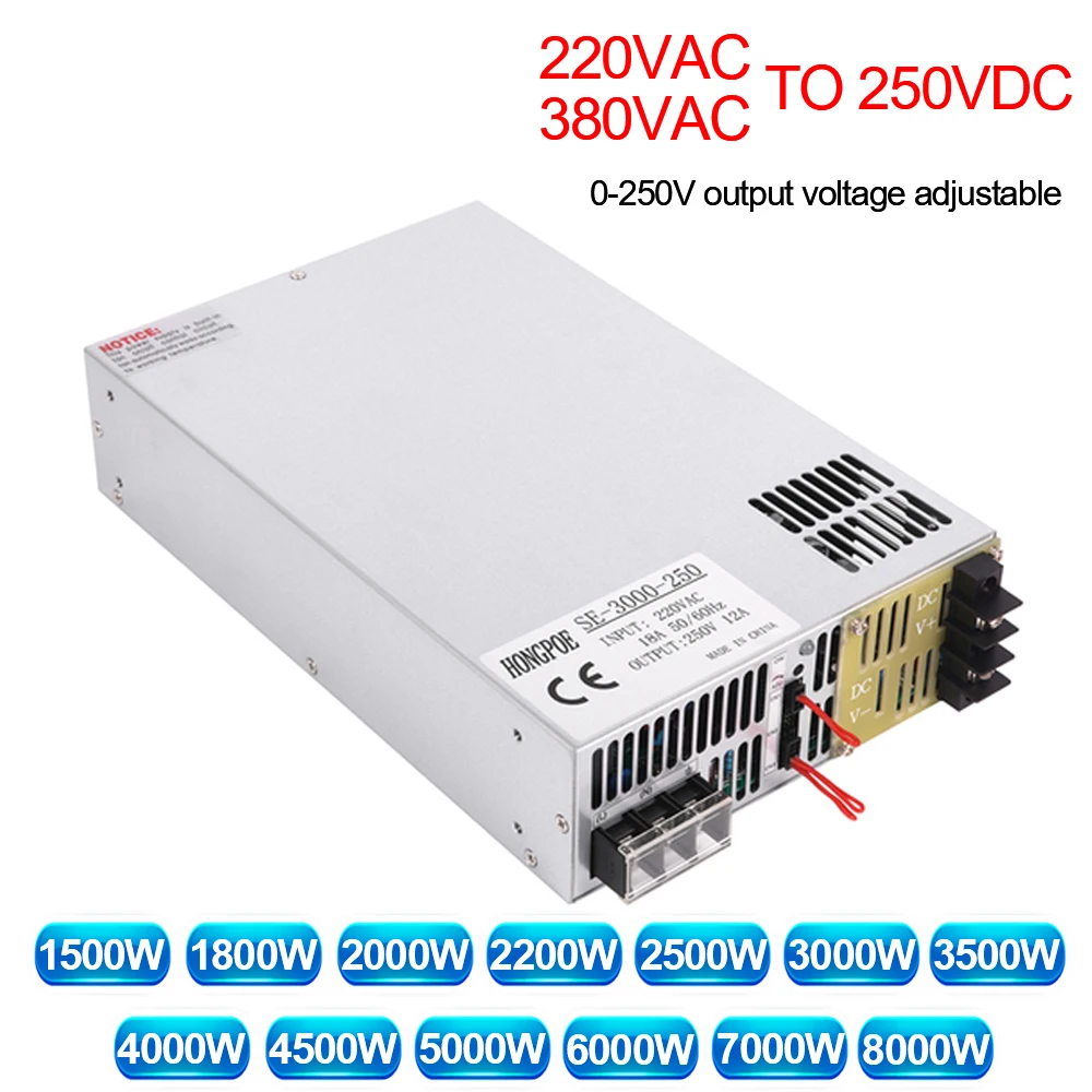 

0-250V Adjustable Power Supply 250V 0-5V Analog Signal PLC PMW Control Output Voltage or Current ON/OFF 110V 220V to 250VDC