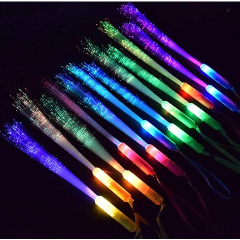 

Fiber Optic Wands Glow Sticks Toy Light Flashing Concerts Rave Colorful Concert with Strap Up Shows 10 Pcs LED Atmosphere Light
