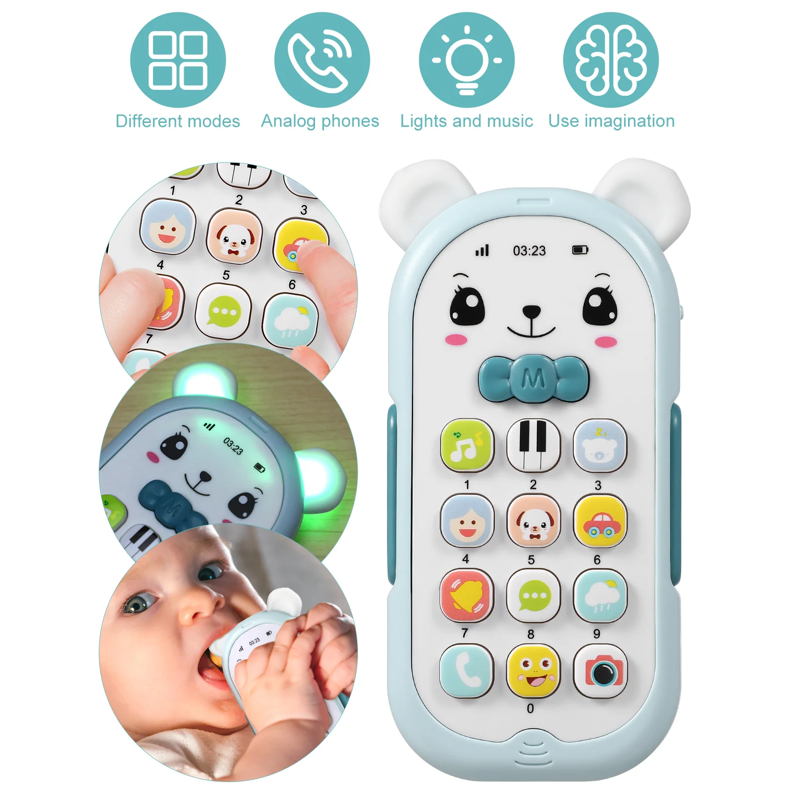 Baby Phone Toy with Lights and Music Early Education Musical Phone Toy for Infants Toddlers (Light Blue)
Baby Phone Toy with Lights and Music Early Education Musical Phone Toy for Infants Toddlers (Light Blue)