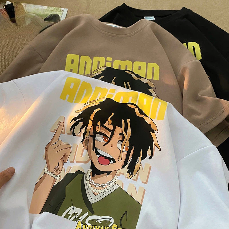 Streetwear Tshirt cartoon printing short sleeved T-shirt men and women with the same paragraph summer tide brand t shirt
Streetwear Tshirt cartoon printing short sleeved T-shirt men and women with the same paragraph summer tide brand t shirt