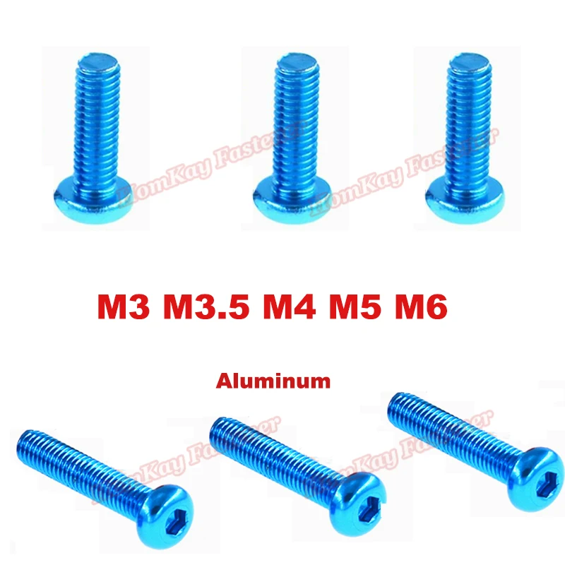 M3/M3.5/M4/M5/M6 Half Round Pan Head Aluminum Alloy Hex Socket Cap Head Screws Allen Bolts Machine Screw DIN 912 Aluminium
M3/M3.5/M4/M5/M6 Half Round Pan Head Aluminum Alloy Hex Socket Cap Head Screws Allen Bolts Machine Screw DIN 912 Aluminium