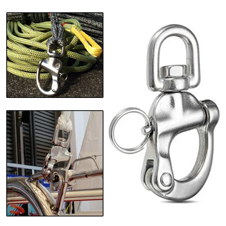 70mm 316 Stainless Steel Swivel Shackle Boat Marine Heavy Duty Snap Shackle D Ring Swivel Bail Hardware Quick Release Chain Hook
70mm 316 Stainless Steel Swivel Shackle Boat Marine Heavy Duty Snap Shackle D Ring Swivel Bail Hardware Quick Release Chain Hook