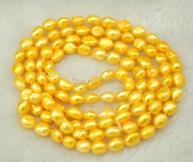 wow! freshwater pearl baroque shape yellow necklace 8-10mm 43" nature wholesale bead discount gift
wow! freshwater pearl baroque shape yellow necklace 8-10mm 43" nature wholesale bead discount gift