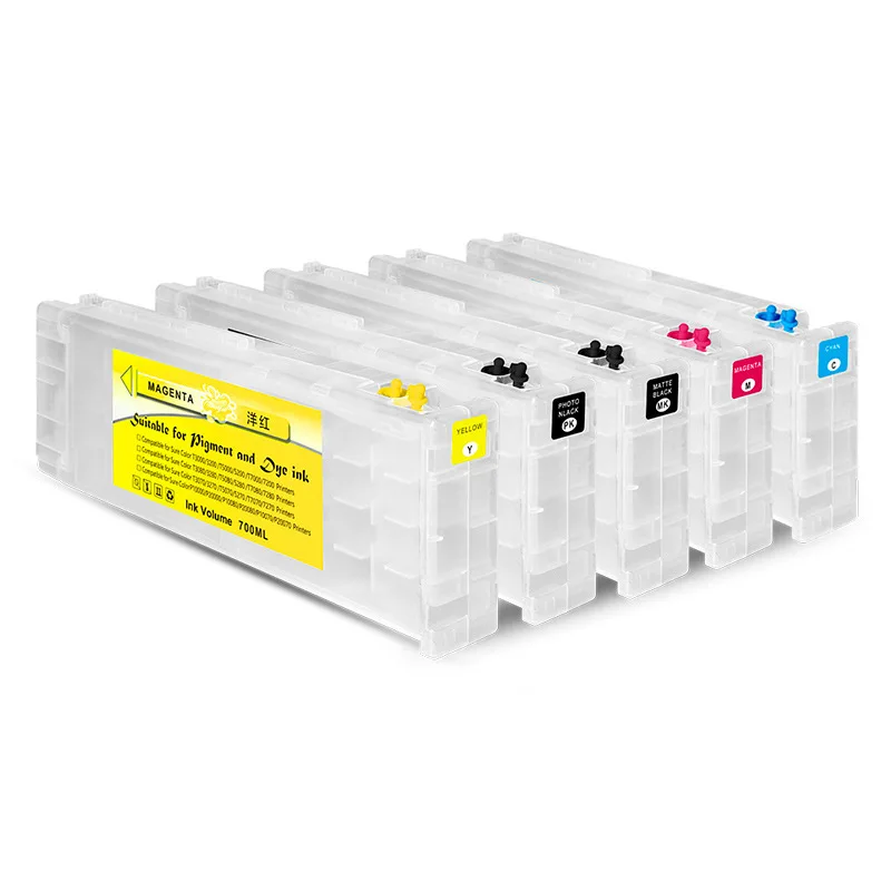 Чернильный картридж T6941, T6942, T6943, T6944, T6945, 700 мл, совместим с Epson T3000, T3200, T5000, T5200, T7000, T7200 с пигментными чернилами
Чернильный картридж T6941, T6942, T6943, T6944, T6945, 700 мл, совместим с Epson T3000, T3200, T5000, T5200, T7000, T7200 с пигментными чернилами