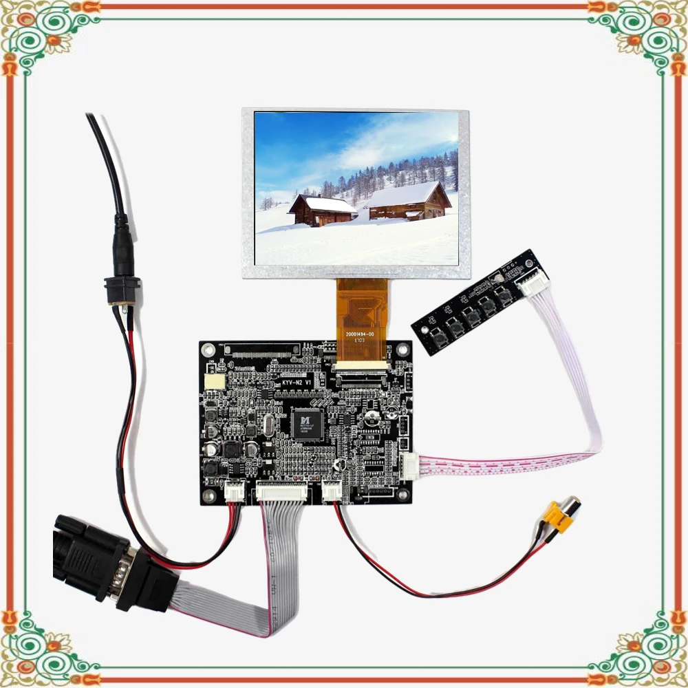 

VGA+AV LCD Controller Board KYV-N2 V1 with 5’’ inch ZJ050NA-08C 640X480 LCD Screen Replcace AT050TN22-V1 640x480 LCD Screen