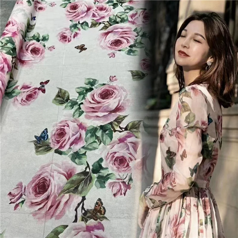 New Georgette Rose Printed Satin Silk Fabric High Quality Handmade DIY Dress Designer Tulle Fabric Material for Clothes Sewing
New Georgette Rose Printed Satin Silk Fabric High Quality Handmade DIY Dress Designer Tulle Fabric Material for Clothes Sewing