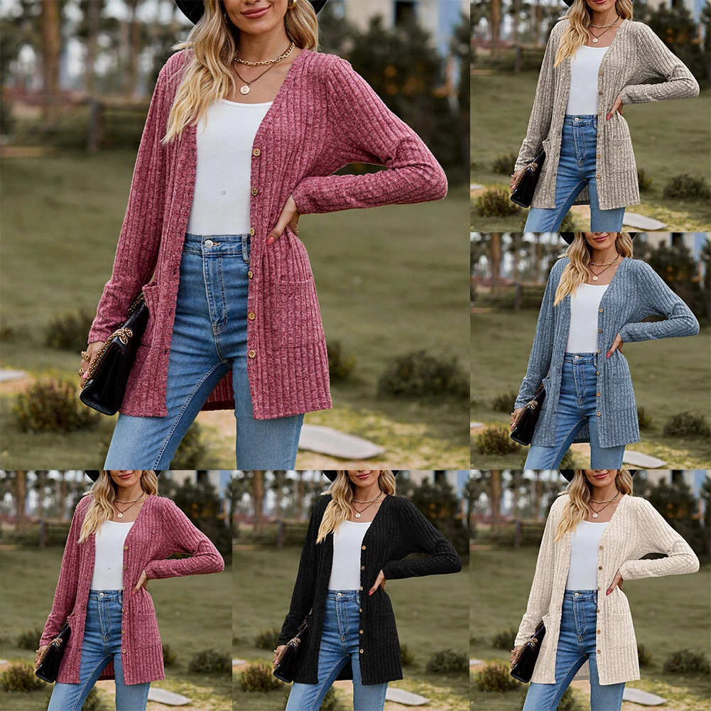 Womens Long Sleeve Cardigan Sweater Tops Blouse Ladies Open Front Loose Coat Brushed Strip Solid Color Long Sleeves
Womens Long Sleeve Cardigan Sweater Tops Blouse Ladies Open Front Loose Coat Brushed Strip Solid Color Long Sleeves