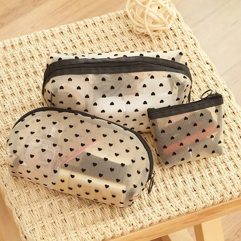 1PC Heart Women Men Necessary Cosmetic Bag Transparent Travel Organizer Fashion Small Large Mesh Toiletry Bags Makeup Pouch
1PC Heart Women Men Necessary Cosmetic Bag Transparent Travel Organizer Fashion Small Large Mesh Toiletry Bags Makeup Pouch