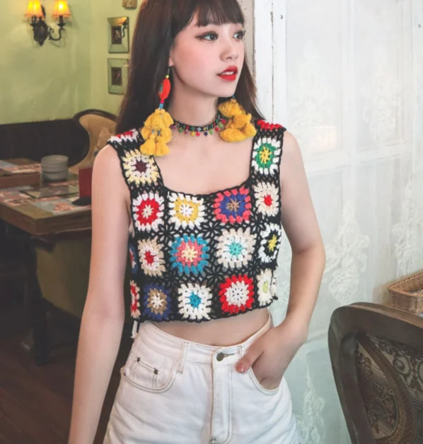 2022 New National Style Hand Crocheted Short Suspender Knitted Vest Women's Hollow Out Blouse Color Outer Wear B1
2022 New National Style Hand Crocheted Short Suspender Knitted Vest Women's Hollow Out Blouse Color Outer Wear B1