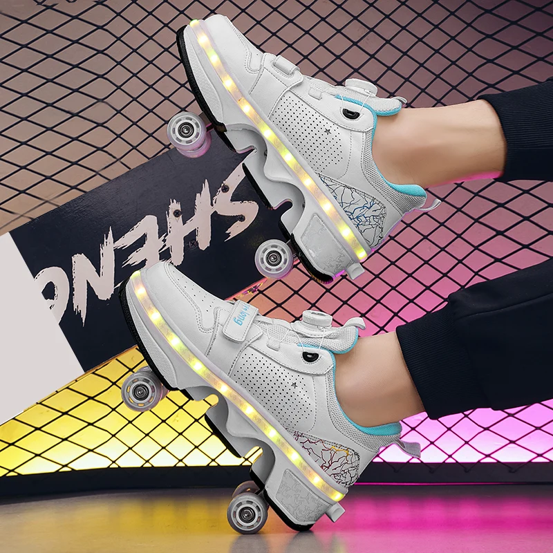 Led Light USB Charging Shoes Four Wheels Rounds Of Running Shoes 2024 Casual Sneakers Unisex Deform Roller Shoes Skating Shoes
Led Light USB Charging Shoes Four Wheels Rounds Of Running Shoes 2024 Casual Sneakers Unisex Deform Roller Shoes Skating Shoes